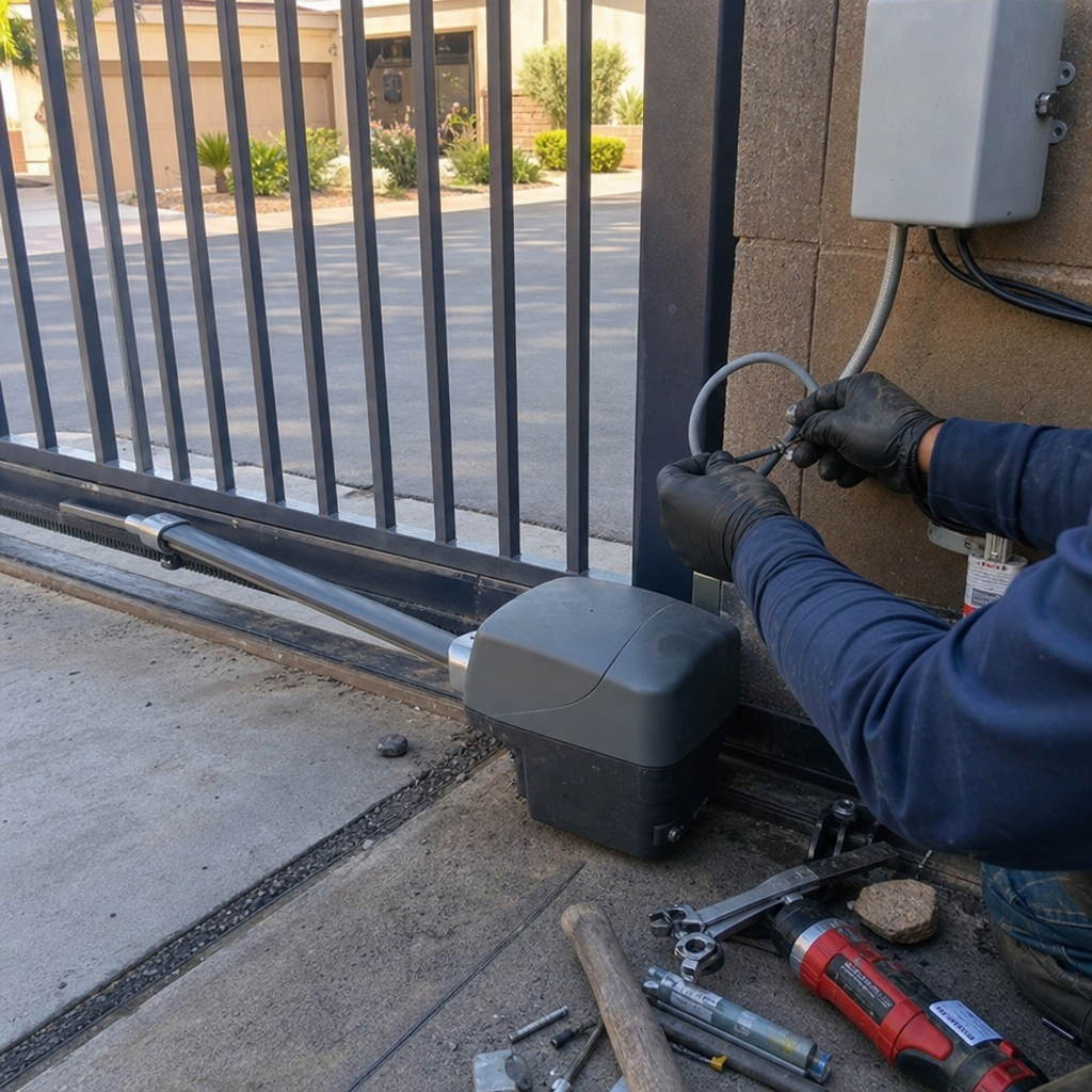 Gate motor and opener repair by a technician
