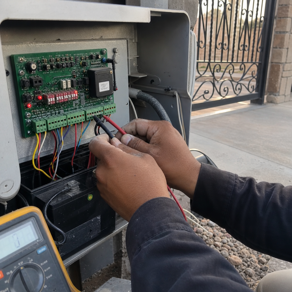 Gate motor and opener repair with multimeter in Las Vegas, NV